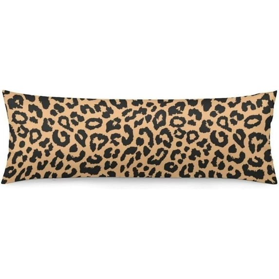 Leopard Body Pillow Cover Wildlife Animal Skin Theme Cheetah Print Long Pillow Case with Zipper Decorative Soft Bedding Pillowcase Farmhouse Cushion Pillow Covers for Couch,Bedroom, 20"x54",Brown