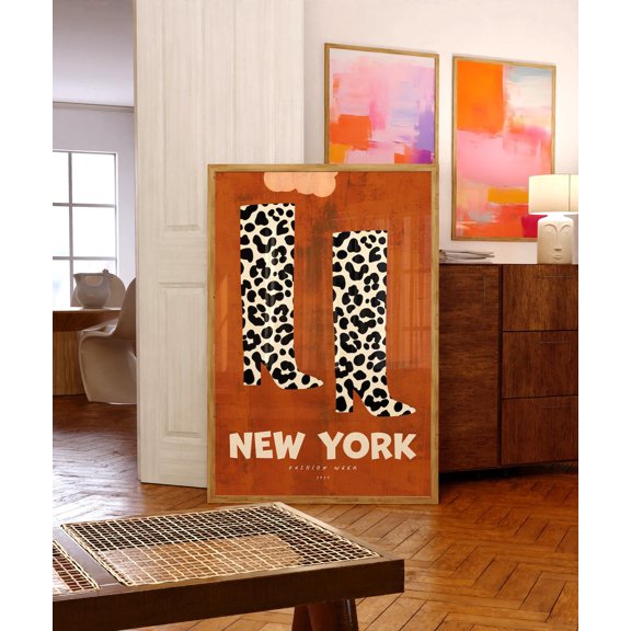 Leopard Boot New York Fashion Week Mid Century Modern Poster Unframed Paper Print