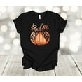 thumbnail image 1 of Leopard Bow Pumpkin Fall Shirt - Soft Unisex Tee, 1 of 5