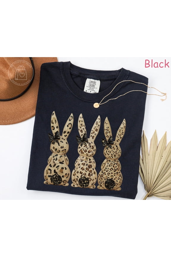 Leopard Bunny Easter Shirt Easter Bunny Shirt Cheetah Print Graphic Tee Trendy Spring East