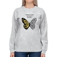 thumbnail image 1 of Leopard Butterfly Quote Sweatshirt Women -Image by Shutterstock, Female 4X-Large, 1 of 4