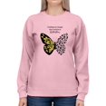 thumbnail image 1 of Leopard Butterfly Quote Sweatshirt Women -Image by Shutterstock, Female Large, 1 of 4
