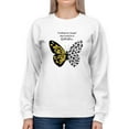 thumbnail image 1 of Leopard Butterfly Quote Sweatshirt Women -Image by Shutterstock, Female XX-Large, 1 of 4