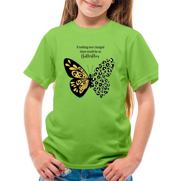 Leopard Butterfly Quote T-Shirt Juniors -Image by Shutterstock,  Medium