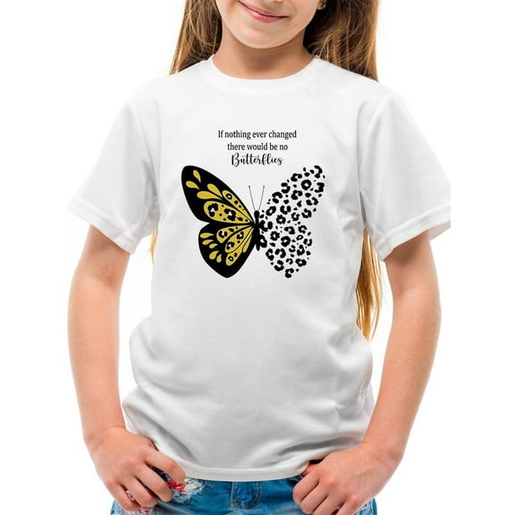 Leopard Butterfly Quote T-Shirt Juniors -Image by Shutterstock,  Small