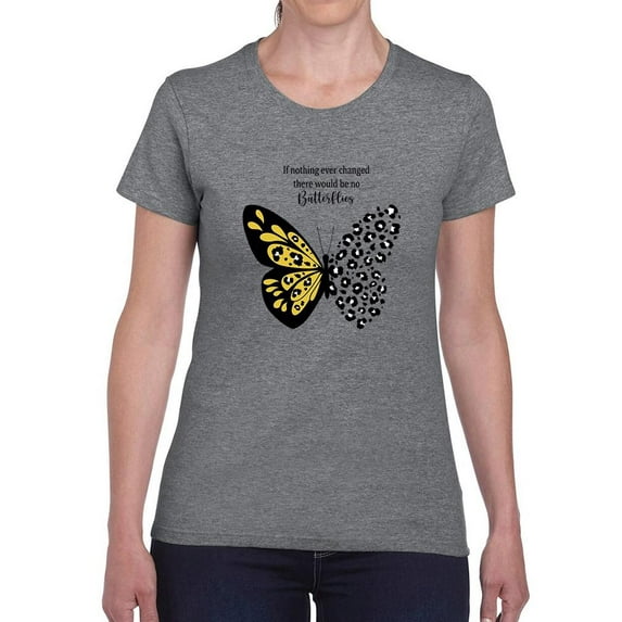 Leopard Butterfly Quote T-Shirt Women -Image by Shutterstock, Female 4X-Large