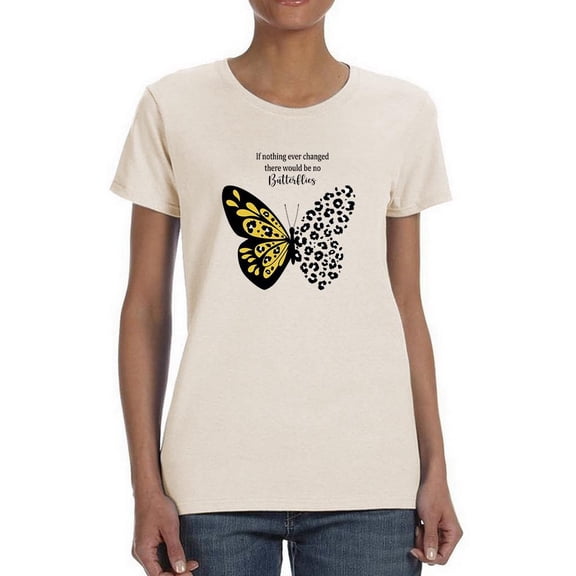 Leopard Butterfly Quote T-Shirt Women -Image by Shutterstock, Female Large