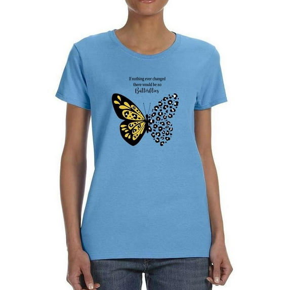 Leopard Butterfly Quote T-Shirt Women -Image by Shutterstock, Female Small