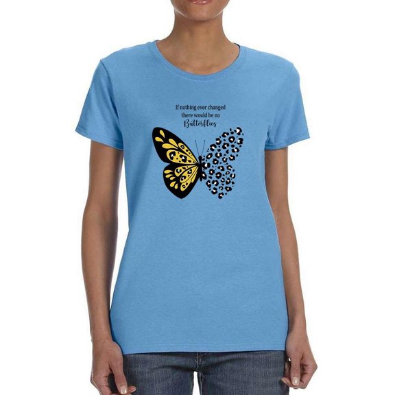 Leopard Butterfly Quote T-Shirt Women -Image by Shutterstock, Female x-Large