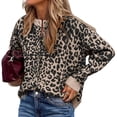 thumbnail image 1 of Leopard Cardigan Open Front Button Up Sweaters for Women Long Sleeve Cropped Cardigan Jackets, 1 of 9
