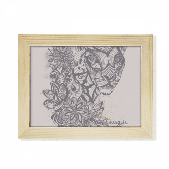 Leopard Cartoon Sketch Art Deco Fashion Desktop Photo Frame Picture Art Decoration Painting 6x8 inch