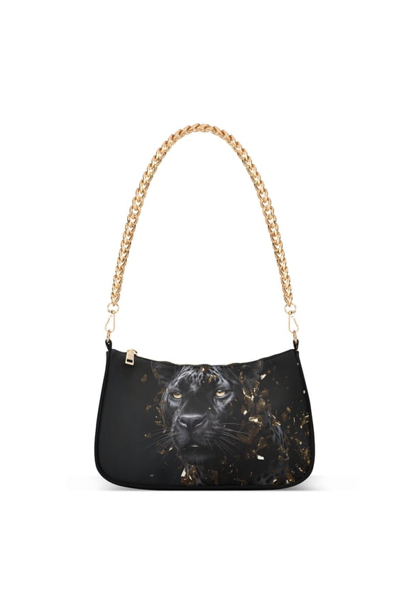 Leopard Cheetah BlackWomen Small Shoulder Bag Crossbody Tote Hobo Bags Purse Clutch Handbags with Chain Strap for Women
