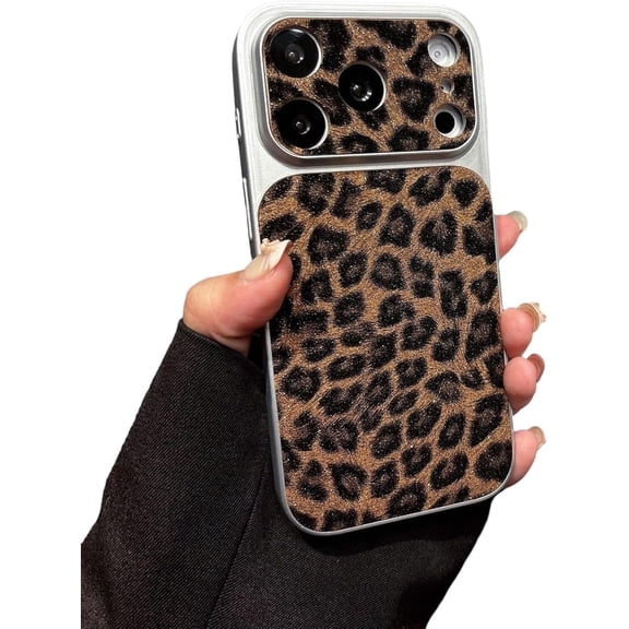 Leopard Cheetah Camera Protect Shockproof Phone Case for iPhone (Brown,iPhone 14 Pro)