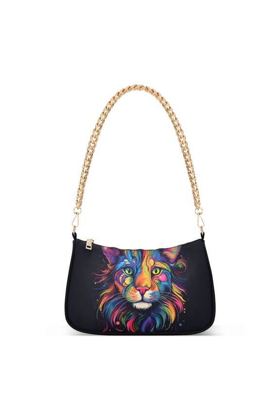 Leopard Cheetah ColorfulWomen Small Shoulder Bag Crossbody Tote Hobo Bags Purse Clutch Handbags with Chain Strap for Women