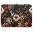 thumbnail image 1 of Leopard Cheetah Flowers Dish Drying Mat Dish Drainer Rack Mats Water Absorbent Non-Slip Easy Clean Heat Resistant for Kitchen Counter, 1 of 8
