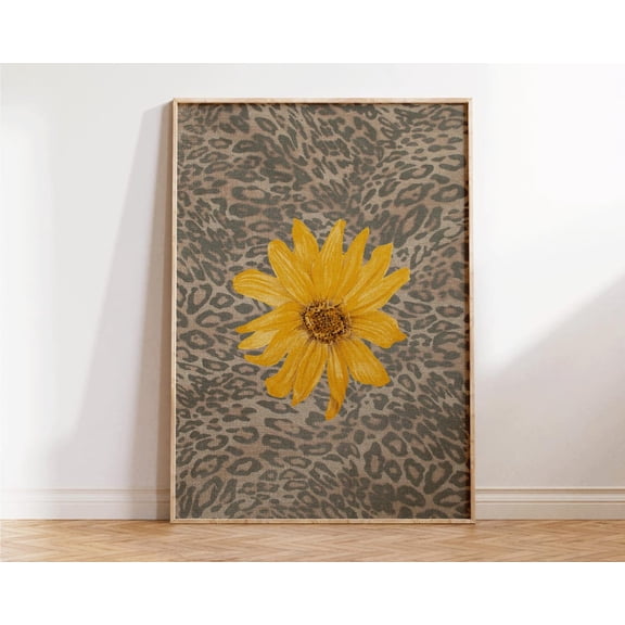 Leopard Cheetah Flowers Girly Classic Wall Art Unframed Paper Print