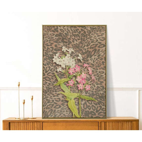 Leopard Cheetah Flowers Girly Retro Style Wall Decor Unframed Paper Print