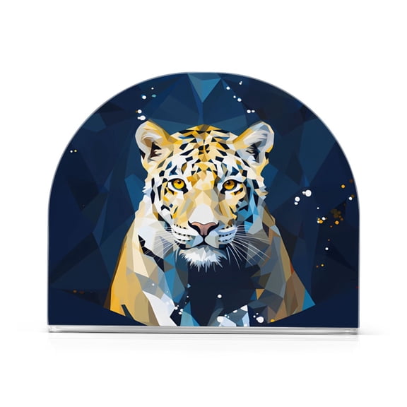 Leopard Cheetah Front Napkin Holder for Table Clear Napkin Stand Paper Holder Acrylic Organizer Dispenser Napkins for Dinner Kitchen Restaurant Room