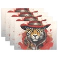 thumbnail image 1 of Leopard Cheetah Hat Blood 12×18 inch Placemats Heat Resistant Washable Foldable Rectangular Placemats Set Decoration Indoor Outdoor for Kitchen Dining Table 6PCs, 1 of 8