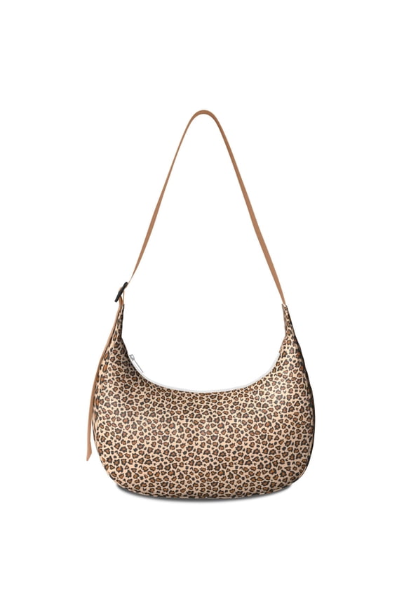 Leopard Cheetah Print Boho Sling Bag for Women Adjustable Strap Corduroy Shoulder Bag Unique Animal Pattern Compact Crossbody Purse for Travel Hiking or Work