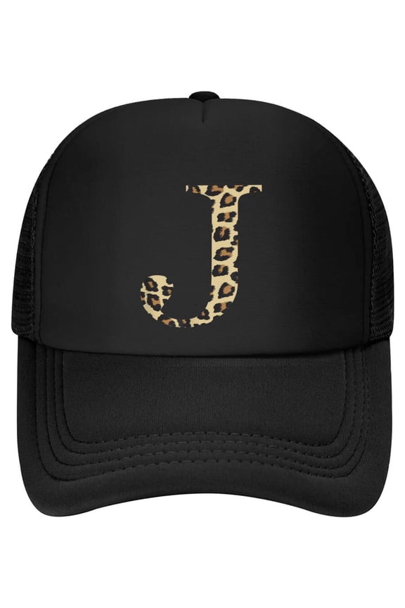 Leopard Cheetah Print Letter J Initial Rustic Monogram Gift Baseball Cap