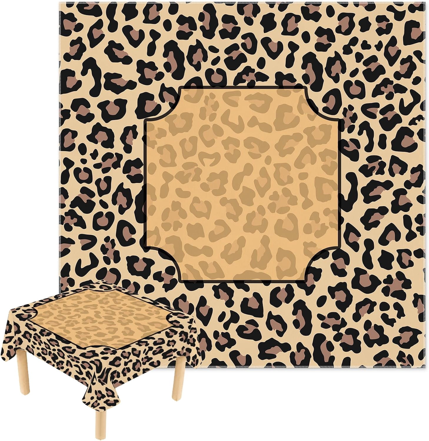 Leopard Cheetah Print Mahjong Tablecloth Square 55 Inch - Walmart.com