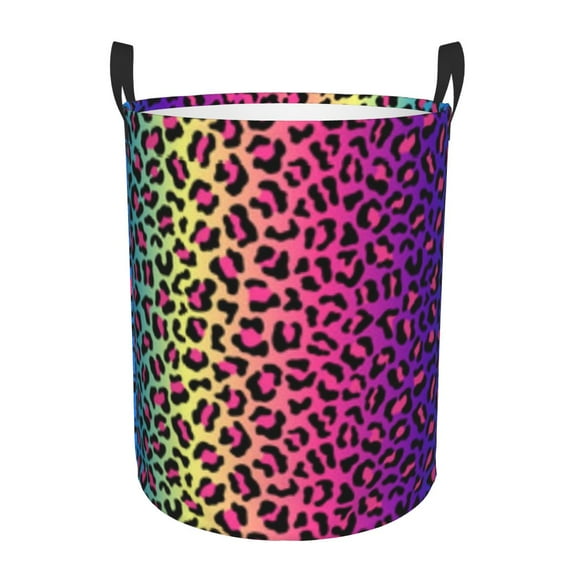 Leopard Cheetah Seamless Pattern Laundry Basket Collapsible Large Clothes Storage Bin Animal Skin Pr