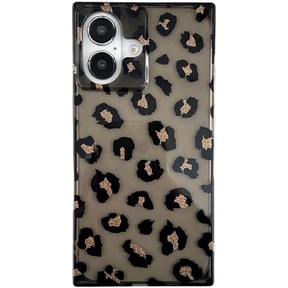 Leopard Cheetah Shockproof Phone Case for iPhone (Black,iPhone 13 Pro)