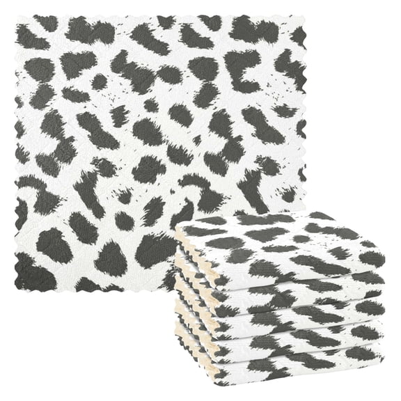 Leopard Cheetah Skin Print Kitchen Cloth Dish Towels for Drying Washing Absorbent Dish Rags Reusable soft kitchen dishcloth set 6 Pack