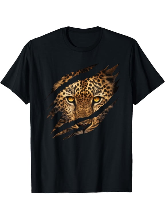 Leopard Cheetah Tiger Lion Wild Cat Face Graphic T-Shirt