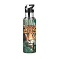 thumbnail image 1 of Leopard Cheetah Trees Sports Water Bottle with Straw Lid Insulated Stainless Steel Leak Proof BPA Free Thermal Mug with Handle for Gym Yoga Cycling Camping, 1 of 8