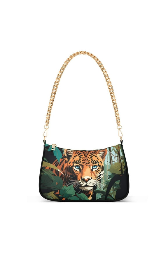 Leopard Cheetah TreesWomen Small Shoulder Bag Crossbody Tote Hobo Bags Purse Clutch Handbags with Chain Strap for Women