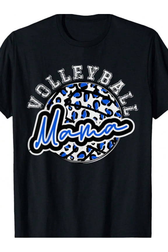 Leopard Cheetah Volleyball Blue Mama Shirt Womens Tren_dy T-Shirt