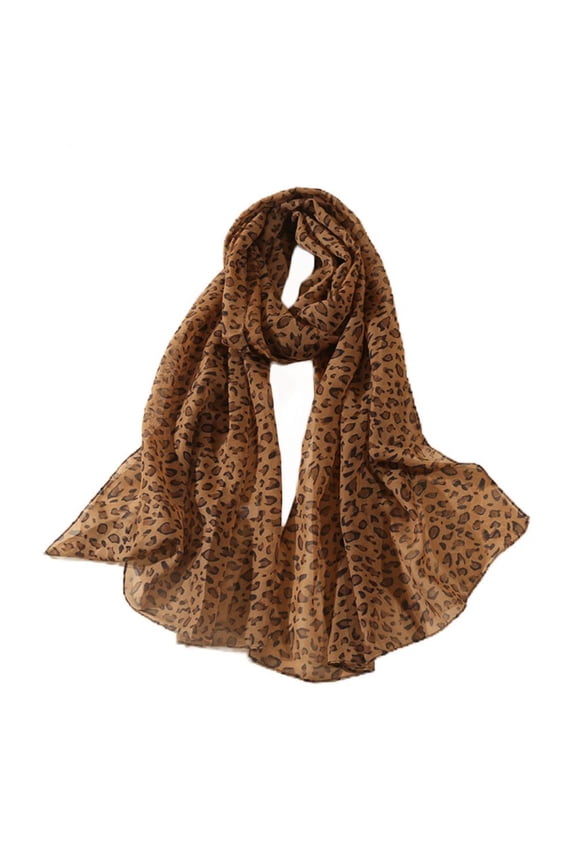Leopard Chiffon Scarf Beach Wrap Shawl,Animal Print Scarf Fashion Elegant Women's Scarves Hijab Shawl X2Q1