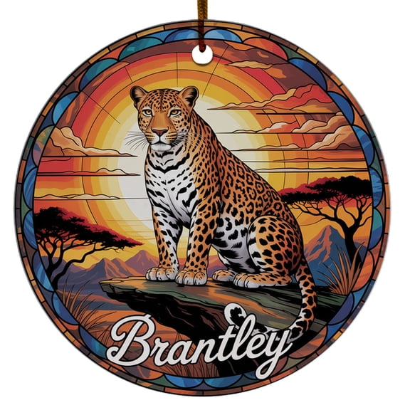 Leopard Christmas Ornament 2025, Leopard Animal Gift for Dad Mom Daughter Sister, Customized Name Lover Xmas Gifts, Unique Color Tree, Christmas Ornament 2025