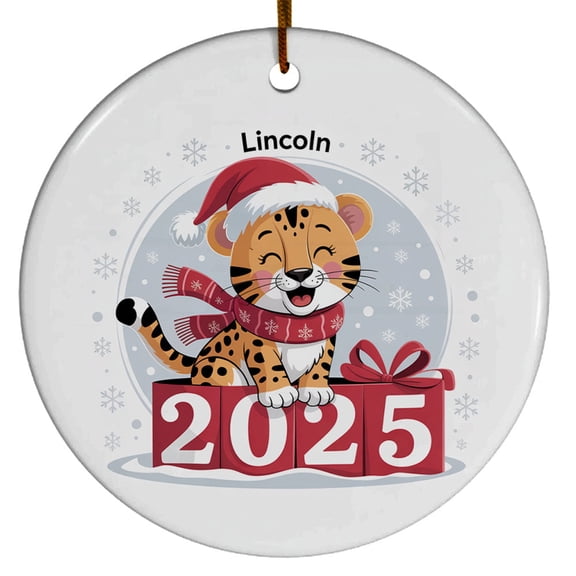 Leopard Christmas Ornament 2025, Leopard Animal Lover Christmas Ornaments Gift for Dad Mom Daughter Son Kids, Unique Leopard Christmas Ornament