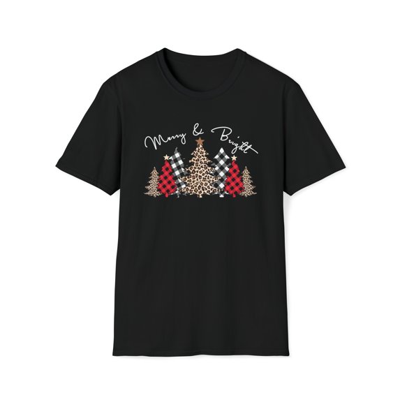Leopard Christmas Tree, Gildan Unisex Softstyle T-Shirt, Graphic Tee, S-3XL