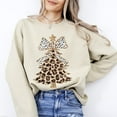 thumbnail image 1 of Leopard Christmas Tree Graphic Sweatshirt for Women, Holiday Winter Pullover, 1 of 8