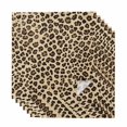 thumbnail image 1 of Leopard Cloth Napkins, Brown Black Beige Modern Abstract Impressionist Washable and Reusable Dinner Napkins Set of 6, Table Napkin for Kitchen Party Birthday Wedding Hotel Housewarming 20"x20", 1 of 8