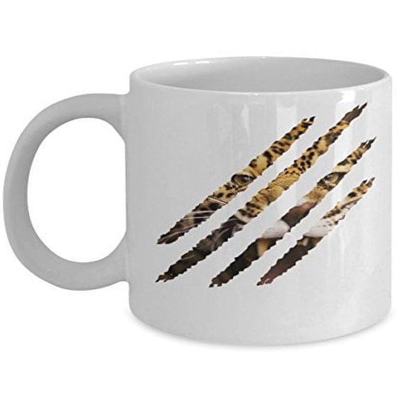Leopard 11 oz Coffee Mug - Safari Gift White Ceramic