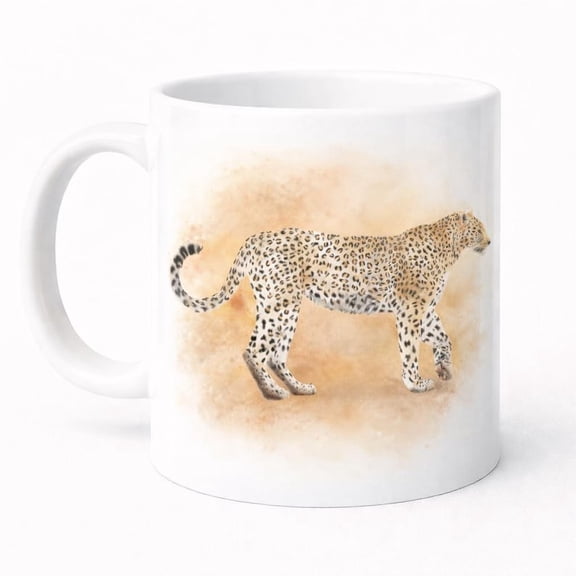 Leopard Coffee Mug WildL1ife Areramic 11oz, Microwave S1afe