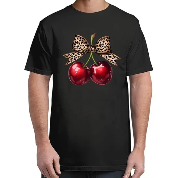 Leopard Coquette Bow Cute Cherries Women Unisex S-5Xl T-Shirt
