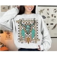 thumbnail image 1 of Leopard Cow Skull Sweatshirt– Edgy Western Cowgirl Tee with Turquoise and Boho Vibes – Trendy Outfit for Country Style Lovers, 1 of 5