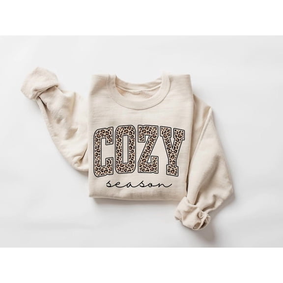 Leopard Cozy Season Sweatshirt, Cozy Season Autumn Sweatshirt - Sizes S-5XL ,Art Print JSC