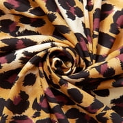 Leopard Crepe De Chine Print Dark Orange Sheer Polyester 57" By The Yard