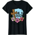 thumbnail image 1 of Leopard Cross He Is Risen Easter Jesus Religious Women T-Shirt, 1 of 4