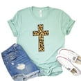 thumbnail image 1 of Leopard Cross T-shirt Christian Shirts Hope Tee Religious Shirt Faith Tshirt Jesus Gift Women's Inspirational Top, 1 of 2