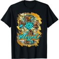 thumbnail image 1 of Leopard Cross With Turquoise Flowers Blessed Jesus Christian T-Shirt, 1 of 3
