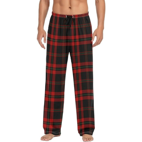 CROPD Crowbar Plaid Pattern Pajama Pants Mens Lounge Pants Super Soft Men Pajama Bottoms with Drawstring & Pockets
