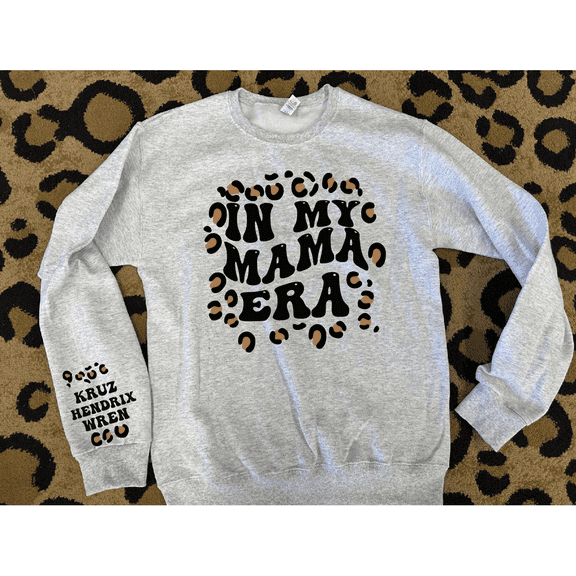Leopard Custom Name (aunt, mama, gigi, granny, ect )Sweatshirt or hoodie